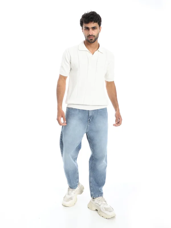 Coup - Regular Fit Short Sleeve Mesh Look Polo T-Shirt
