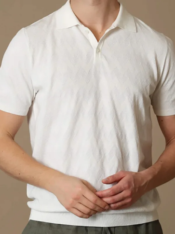 Coup - Polo Neck Knitwear T-Shirt - Regular Fit, Short Sleeve