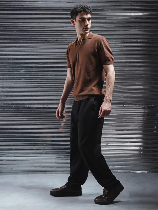 Coup - Men’s Woven Polo Neck T-Shirt