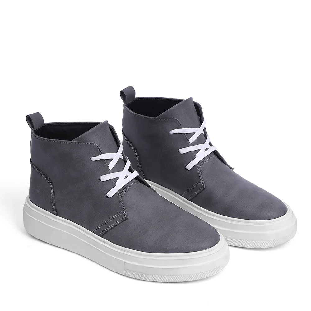 1400501-GREY.MAIN_-1.webp Men's Comfortable Fit Detailed Half High Quality Leather Boots - Image 1