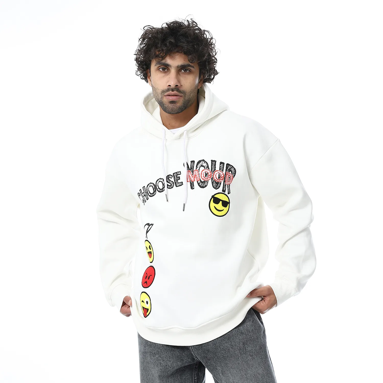 1600342-WHITE-1-1.webp Coup Collection - Emogi Printed Oversize Sweatshirt - Image 1