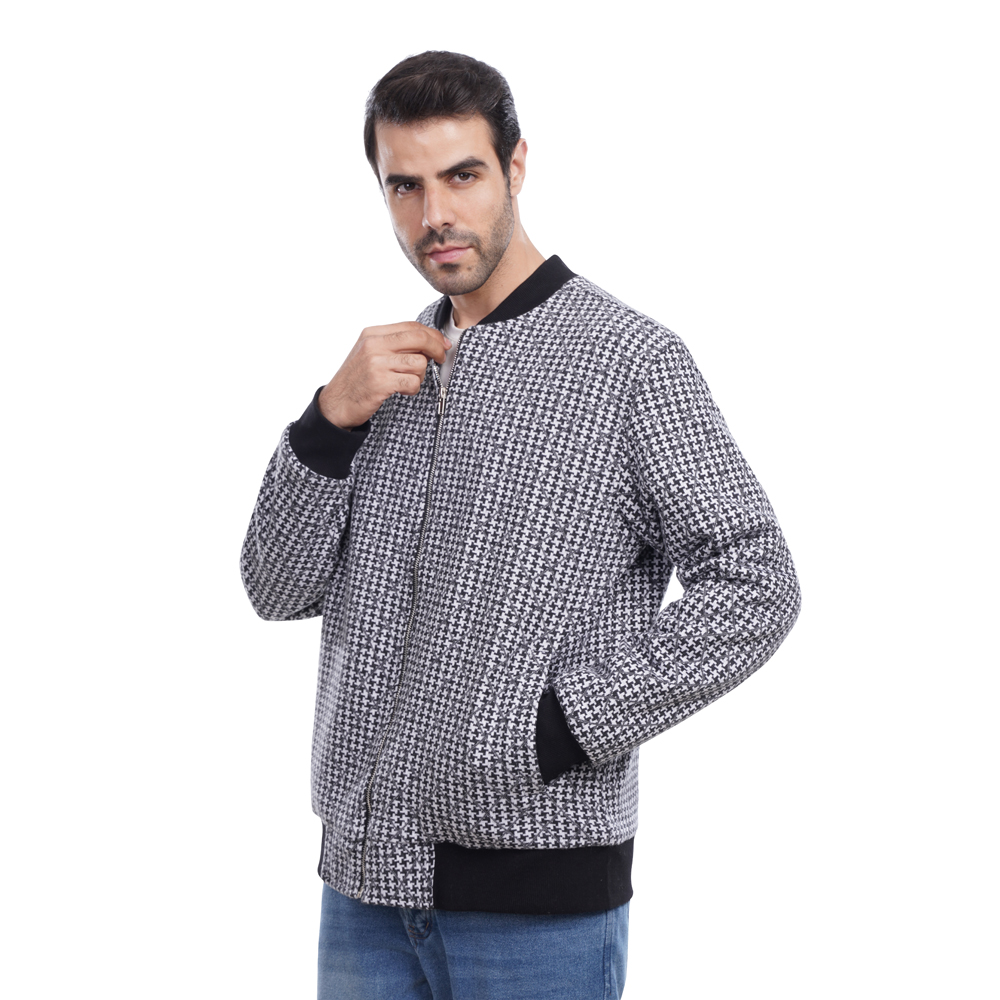 1600348-BLACK.MAIN Winter Collection - Men's Full Cover Jacket with Crew Neck - Image 1