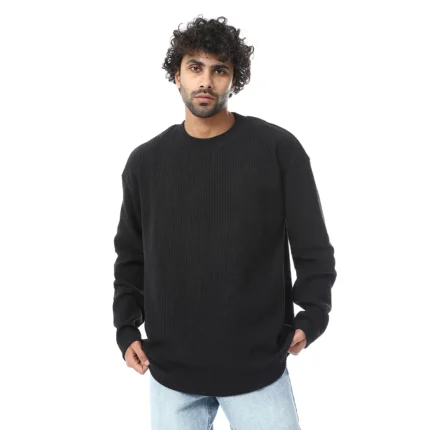 Coup Collection - Men's Texture Round Neck and Long Sleeves