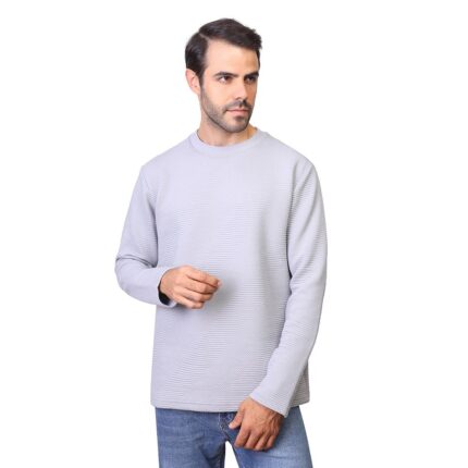 Coup - Men's Textured Diagonal Rib Knit Crewneck Sweatshirt