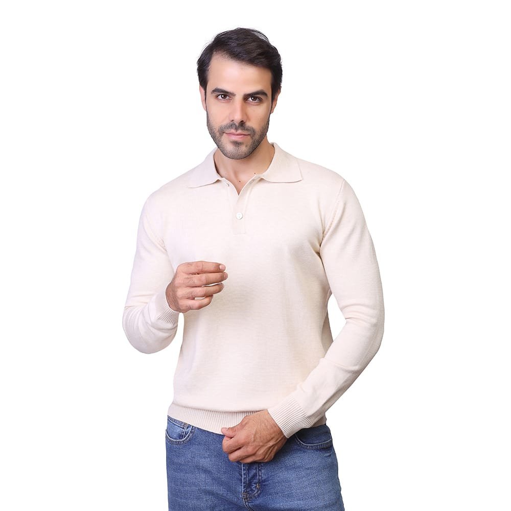 1800217-BEIGE.1-1.jpg Coup - Men's Classic Knit Polo Sweater - Image 1