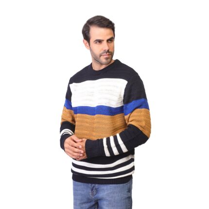 Coup - Multi-Texture Stripe Knit Pullover Sweater