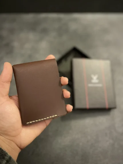 Enfold Wallet - Nubuck Leather With Golden Logo Print