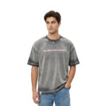 Coup - Acid Wash Oversized Graphic Tee - "Follow & Focus & Choose"